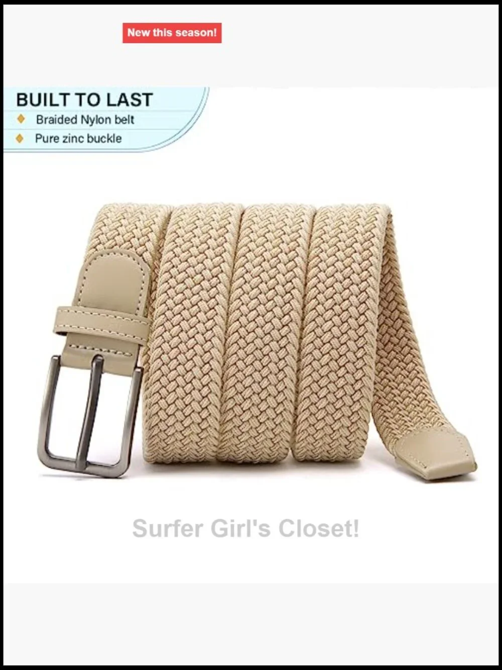 Elastic Woven Stretch Braided Belt for Men Casual Golf